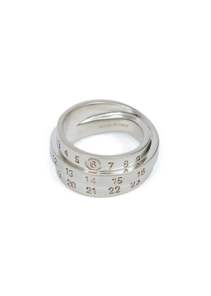 Triple Logo Numeric Signature Ring