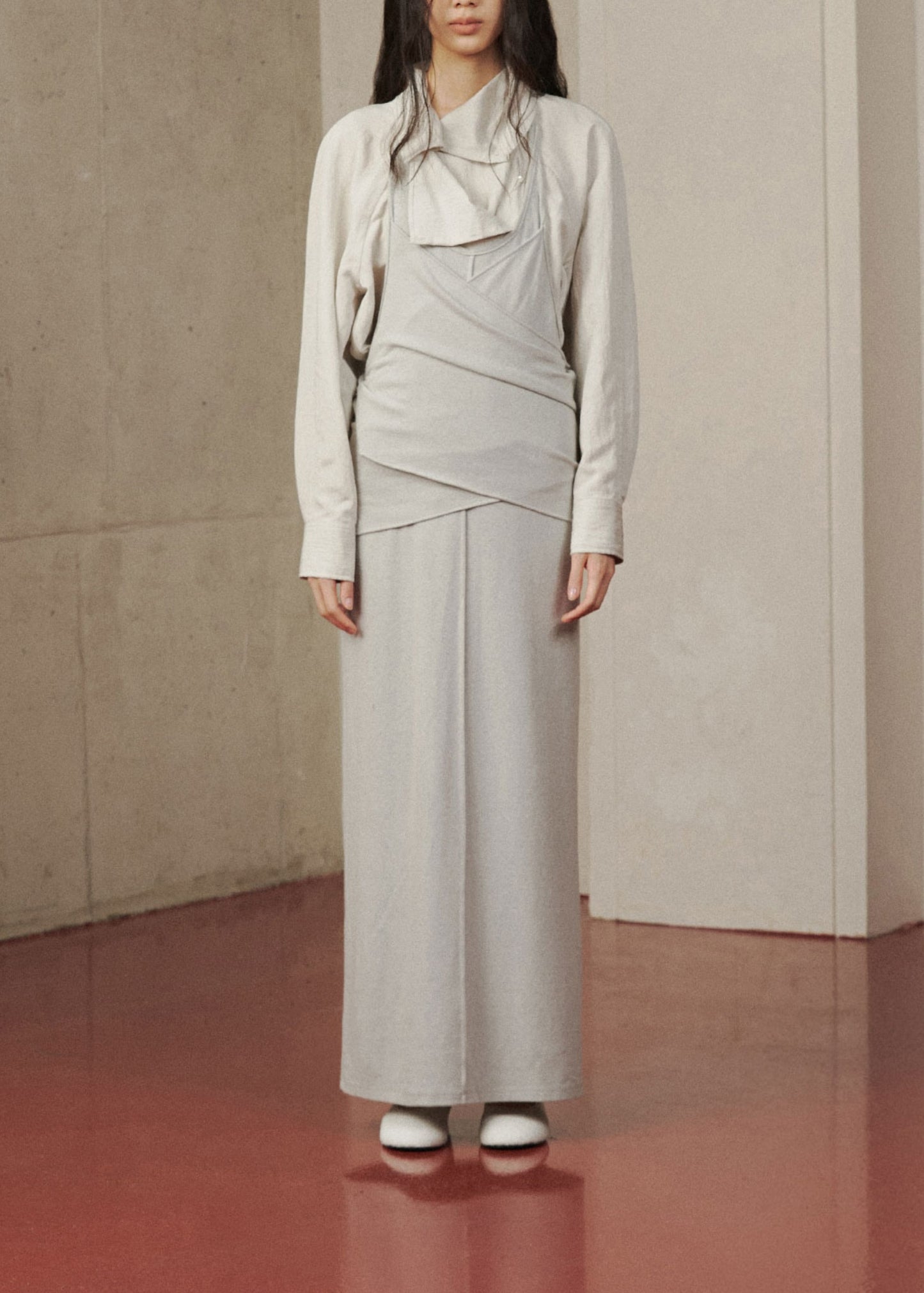 Asymmetry Draped Blouse