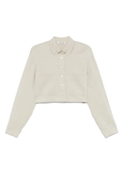 Linen Pocket Crop Shirt