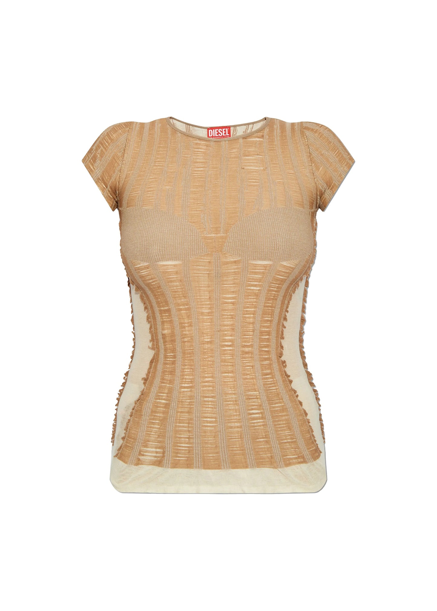 Seamless Tee with Lingerie Illusion