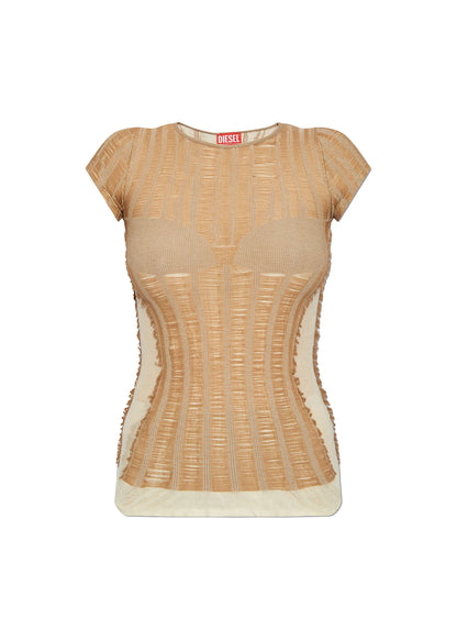 Seamless Tee with Lingerie Illusion