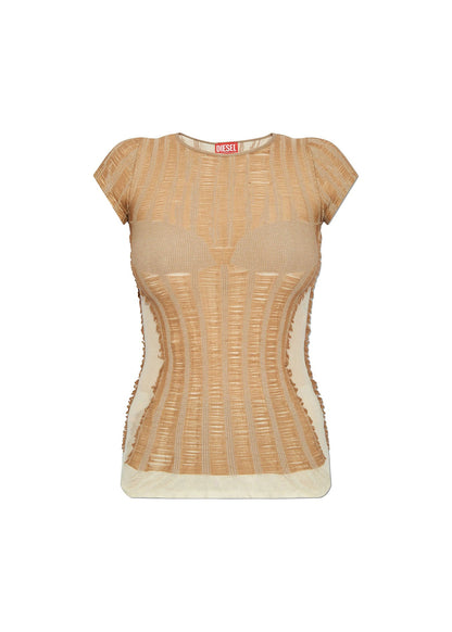 Seamless Tee with Lingerie Illusion