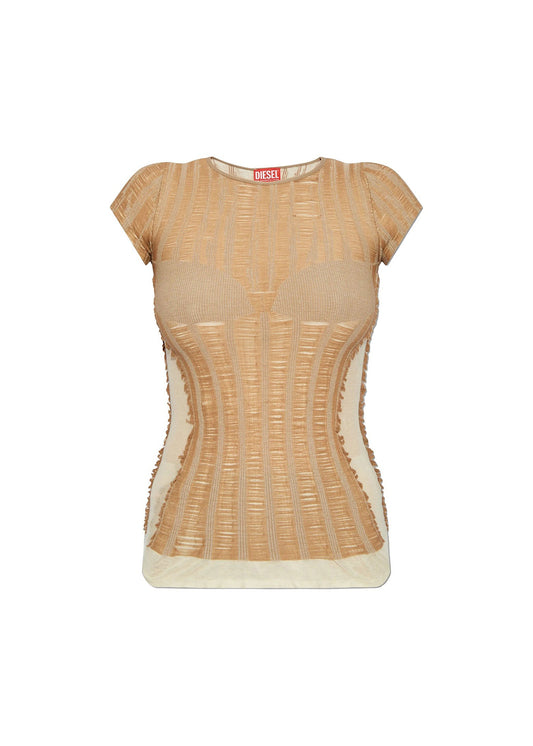 Seamless Tee with Lingerie Illusion