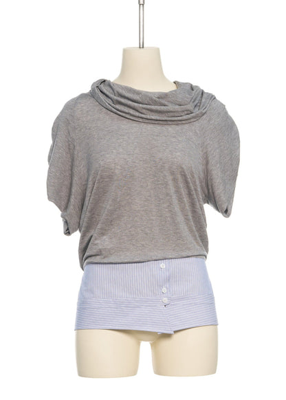 Shirt Collar Hem Top