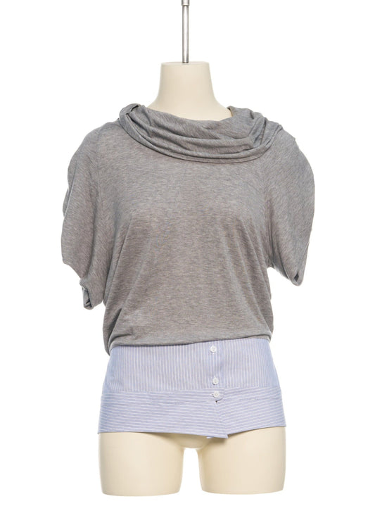 Shirt Collar Hem Top