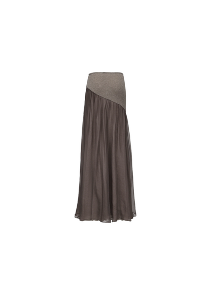 Silk Flared Midi Skirt