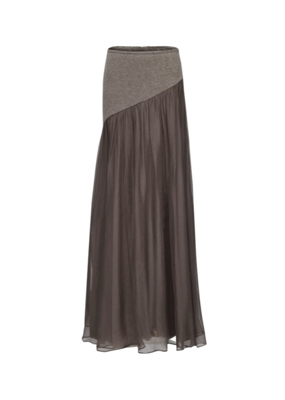 Silk Flared Midi Skirt