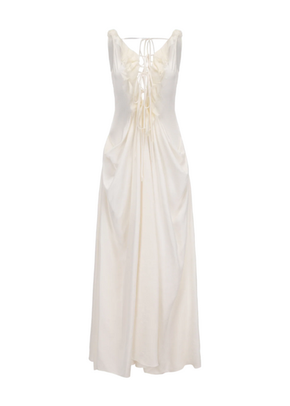 Draped Tie-Front Dress