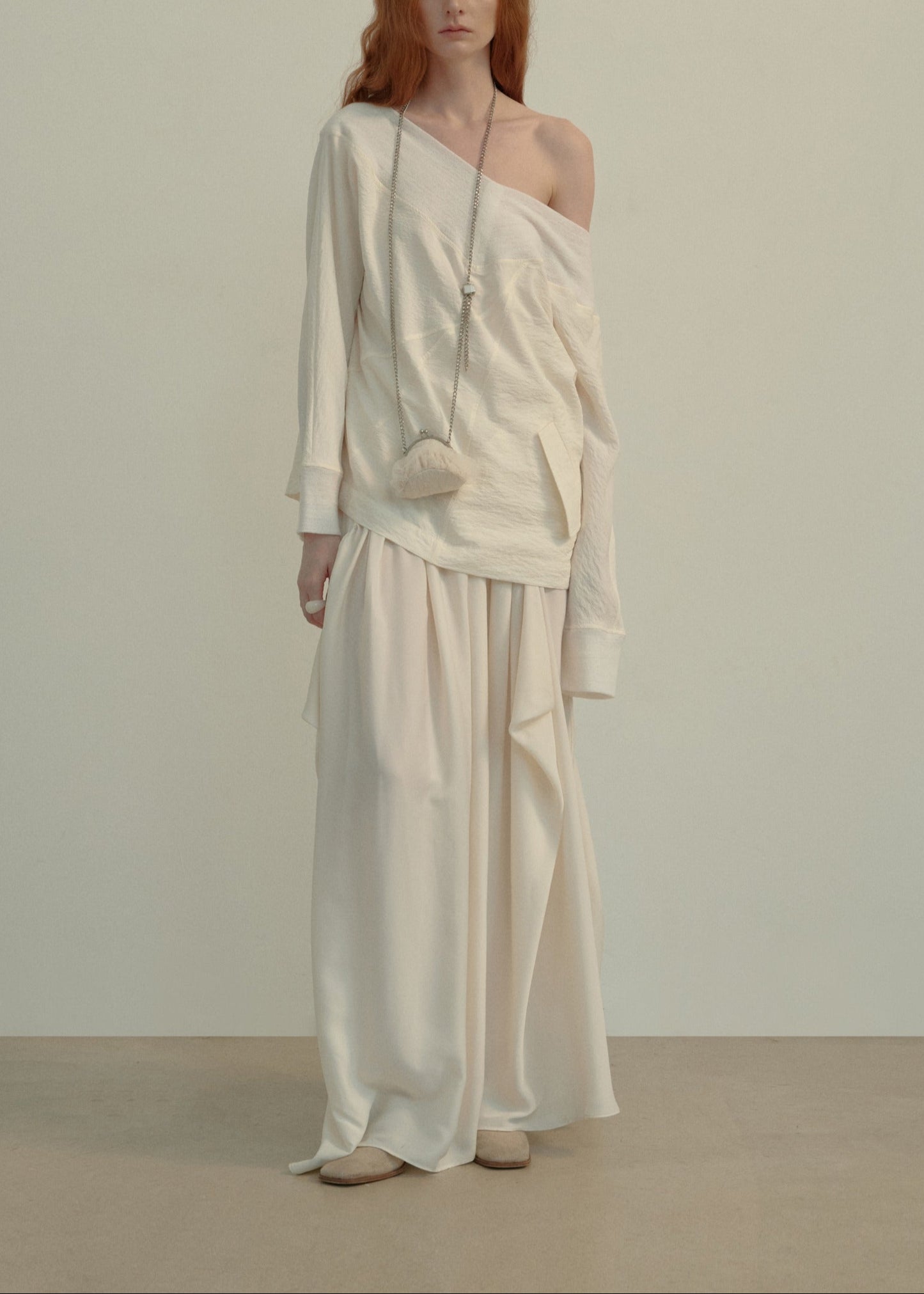 Asymmetric Ruched Skirt