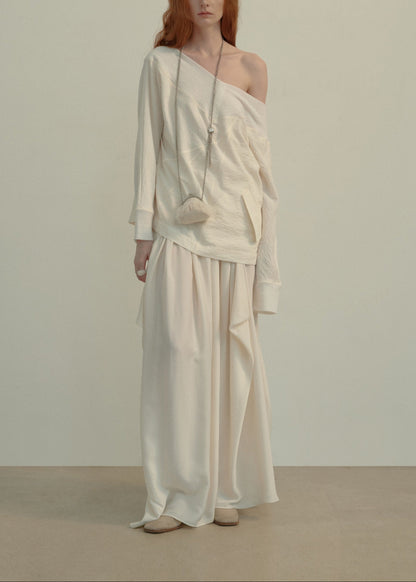 Asymmetric Ruched Skirt