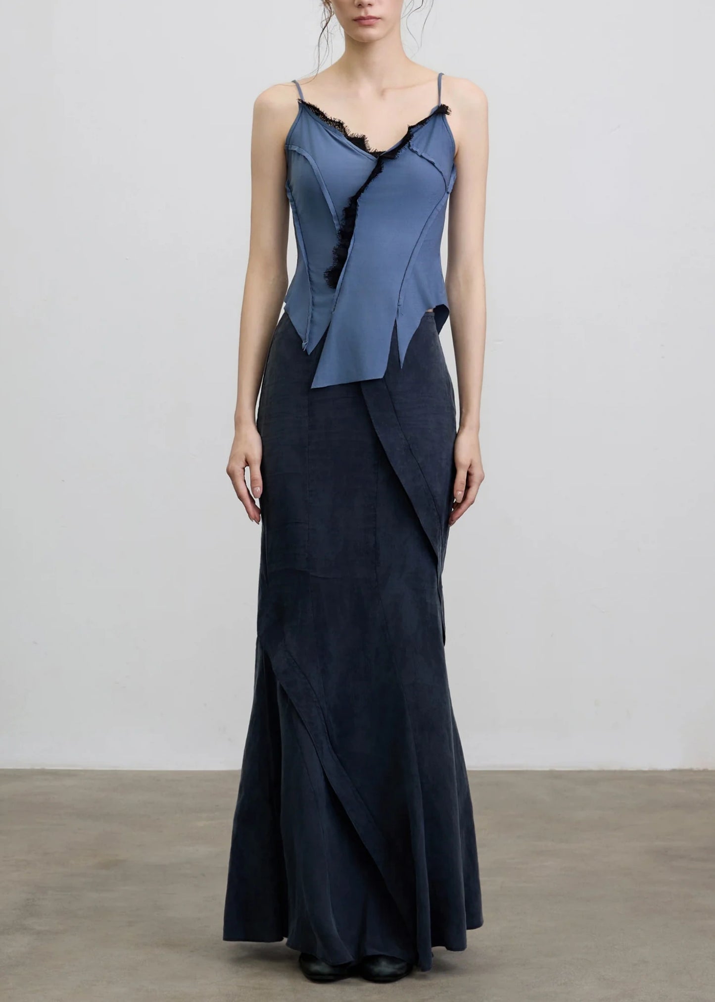 Cupro Panel Mermaid Skirt