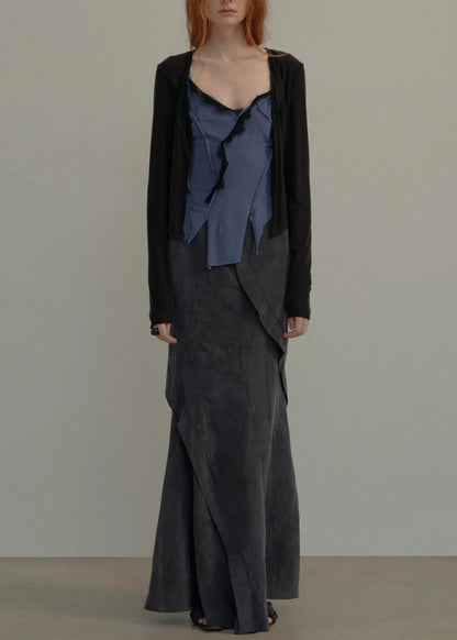 Knit Panel Short Cardigan