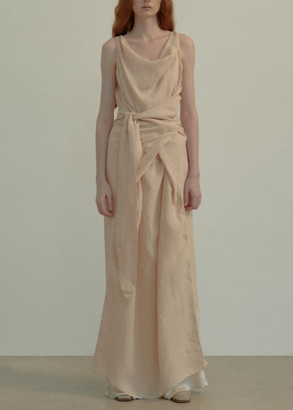 Draped Tie-front Dress