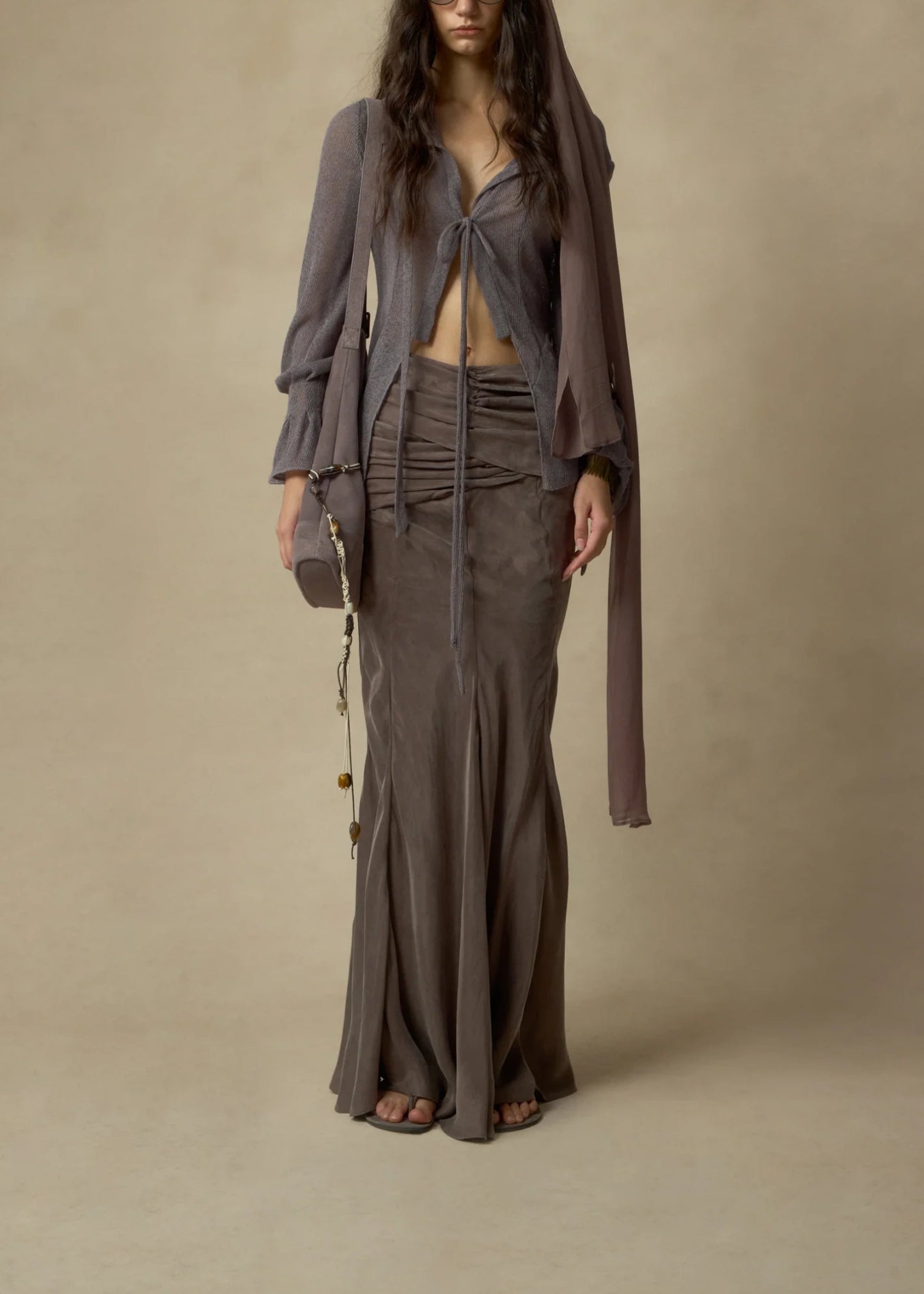 Draped Pleated Mermaid Skirt