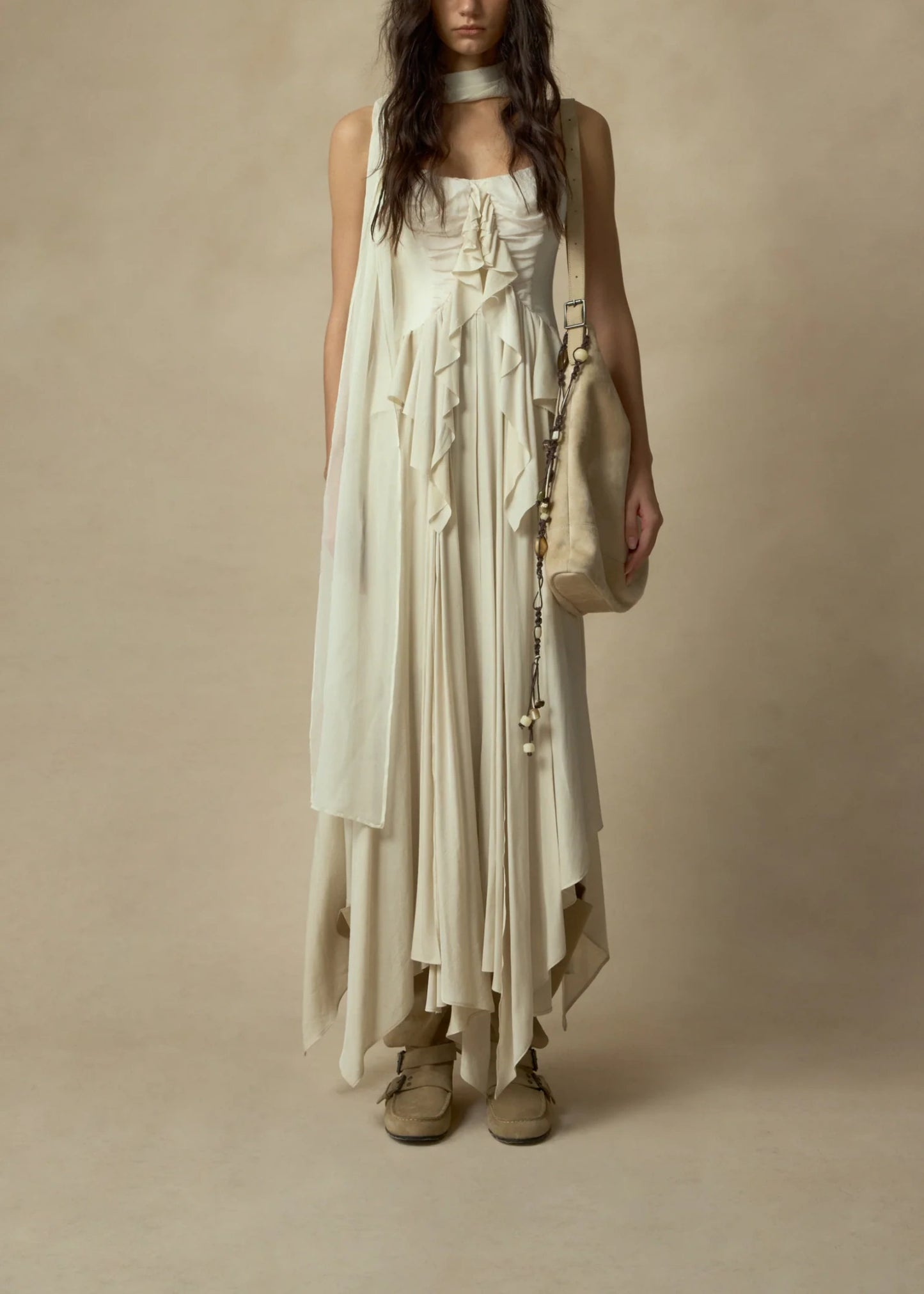 Shirred Hemline Dress