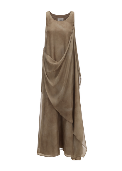 Printed Flounce Sleeveless Dress