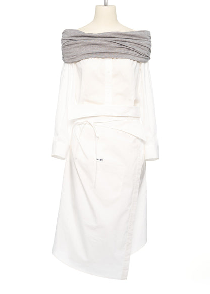 Jersey Shoulder Wrap Dress