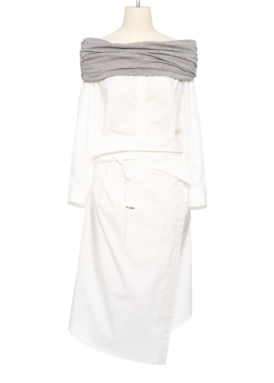 Jersey Shoulder Wrap Dress