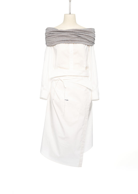 Jersey Shoulder Wrap Dress