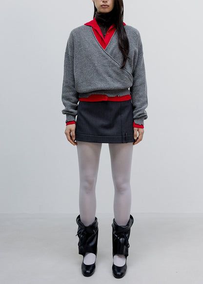 Wool Criss Cross Wrap Knit