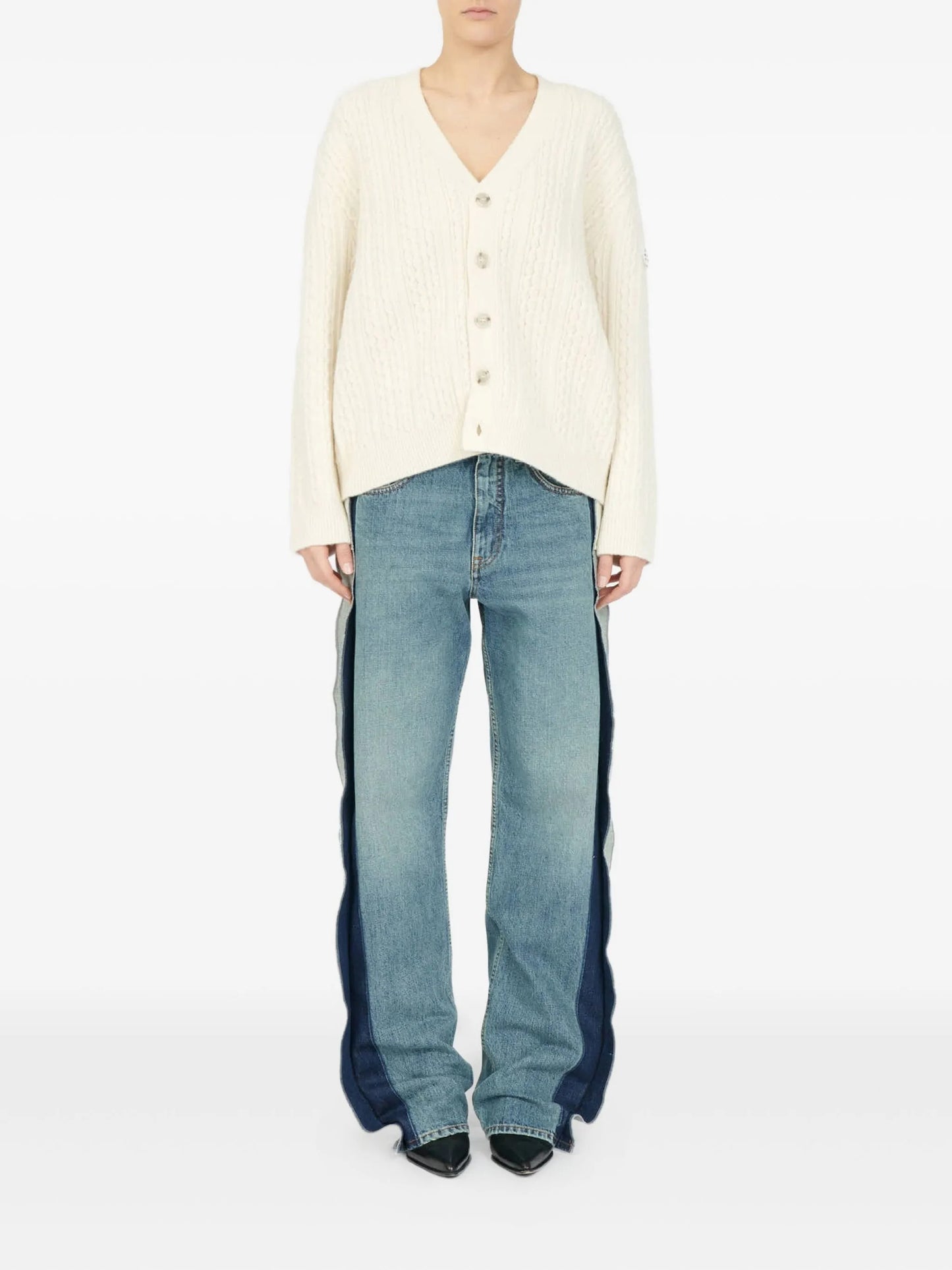 Cable-knit Button Cardigan