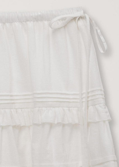 Shirring Ruffle Mini Skirt
