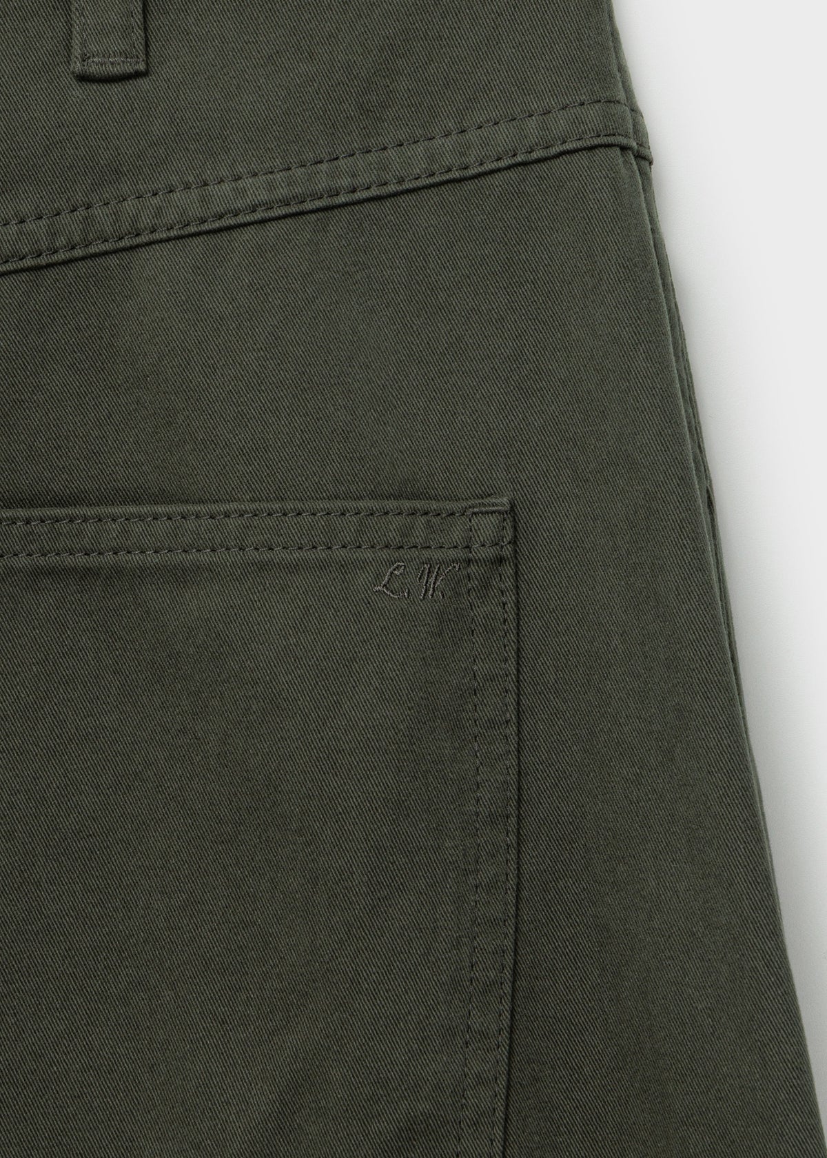 Wide-fit Curved Cotton Pants