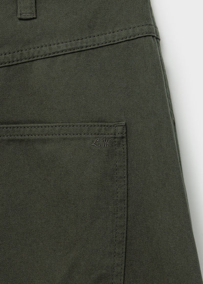 Wide-fit Curved Cotton Pants