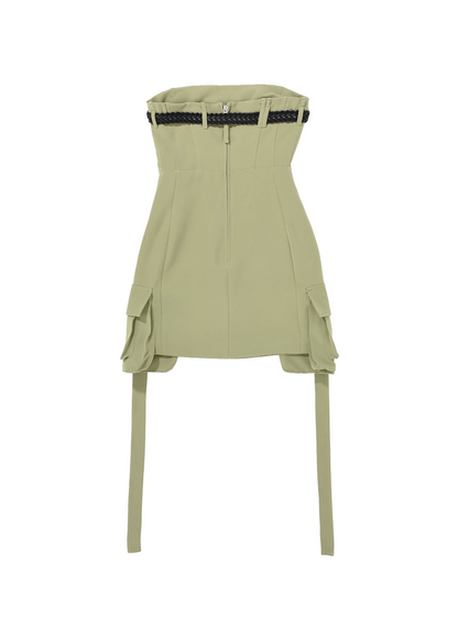 Belted Tube Top Dress