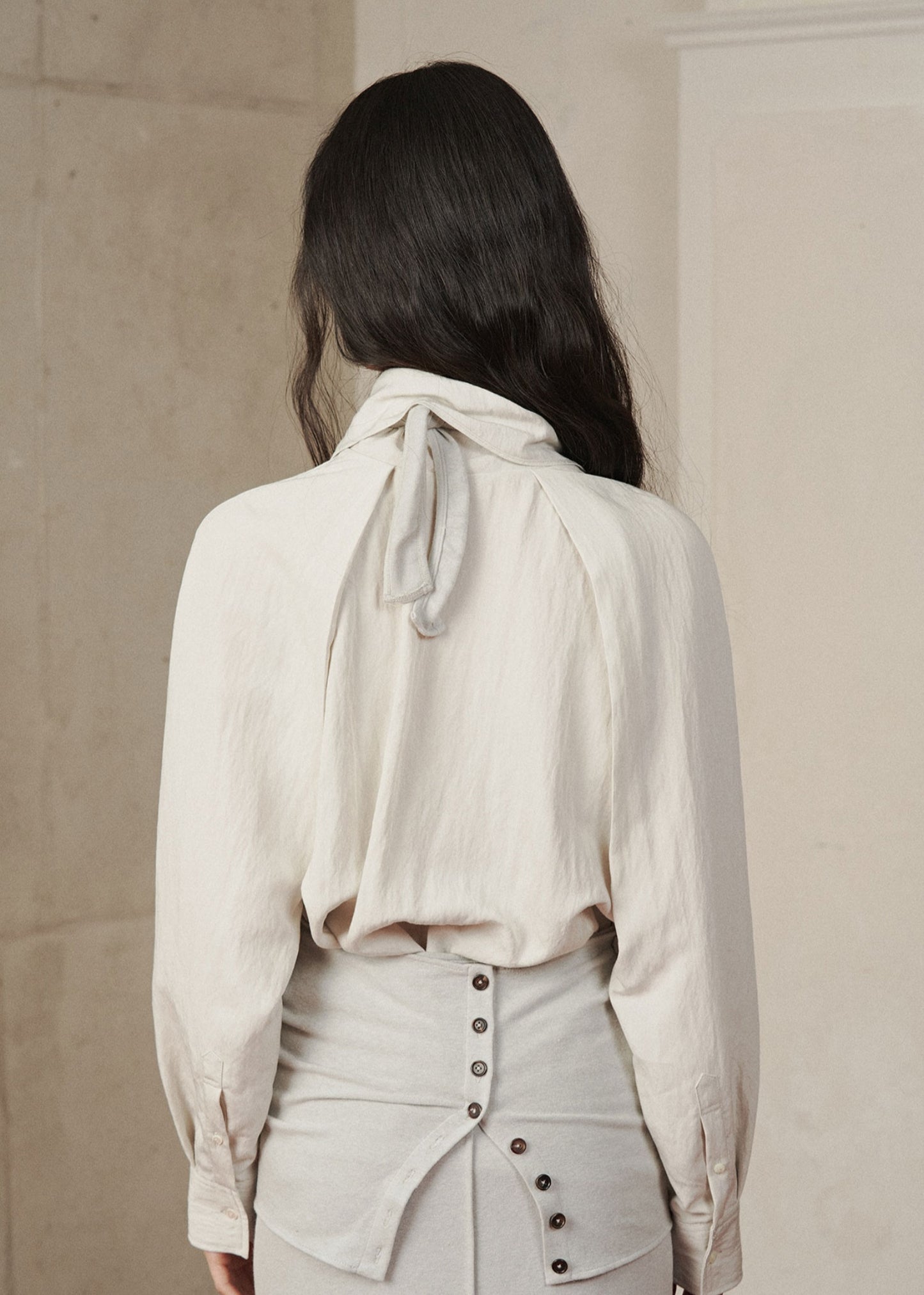 Asymmetry Draped Blouse