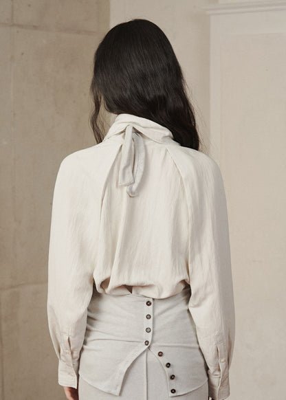 Asymmetry Draped Blouse