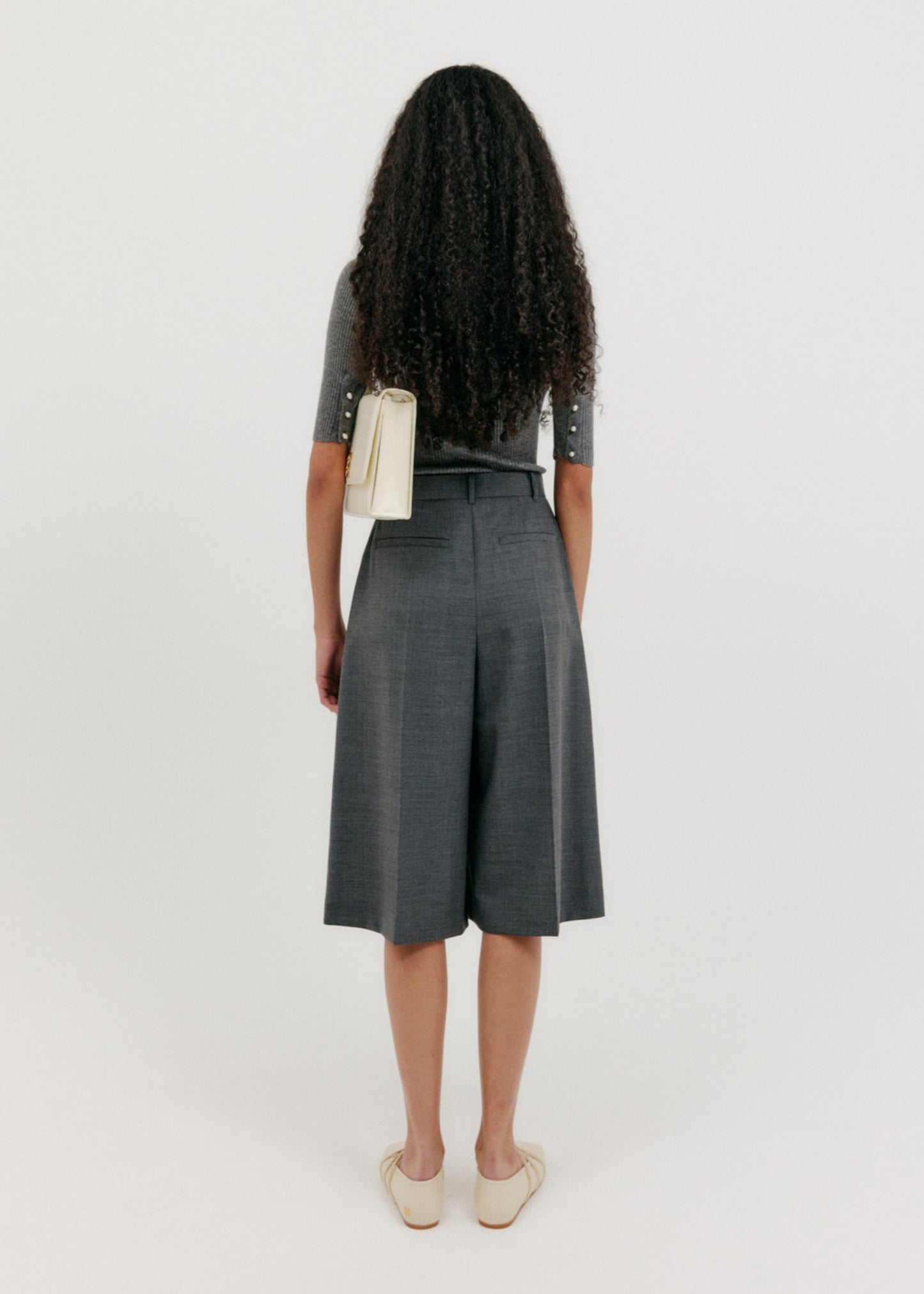 Mid-length Pleats Pants