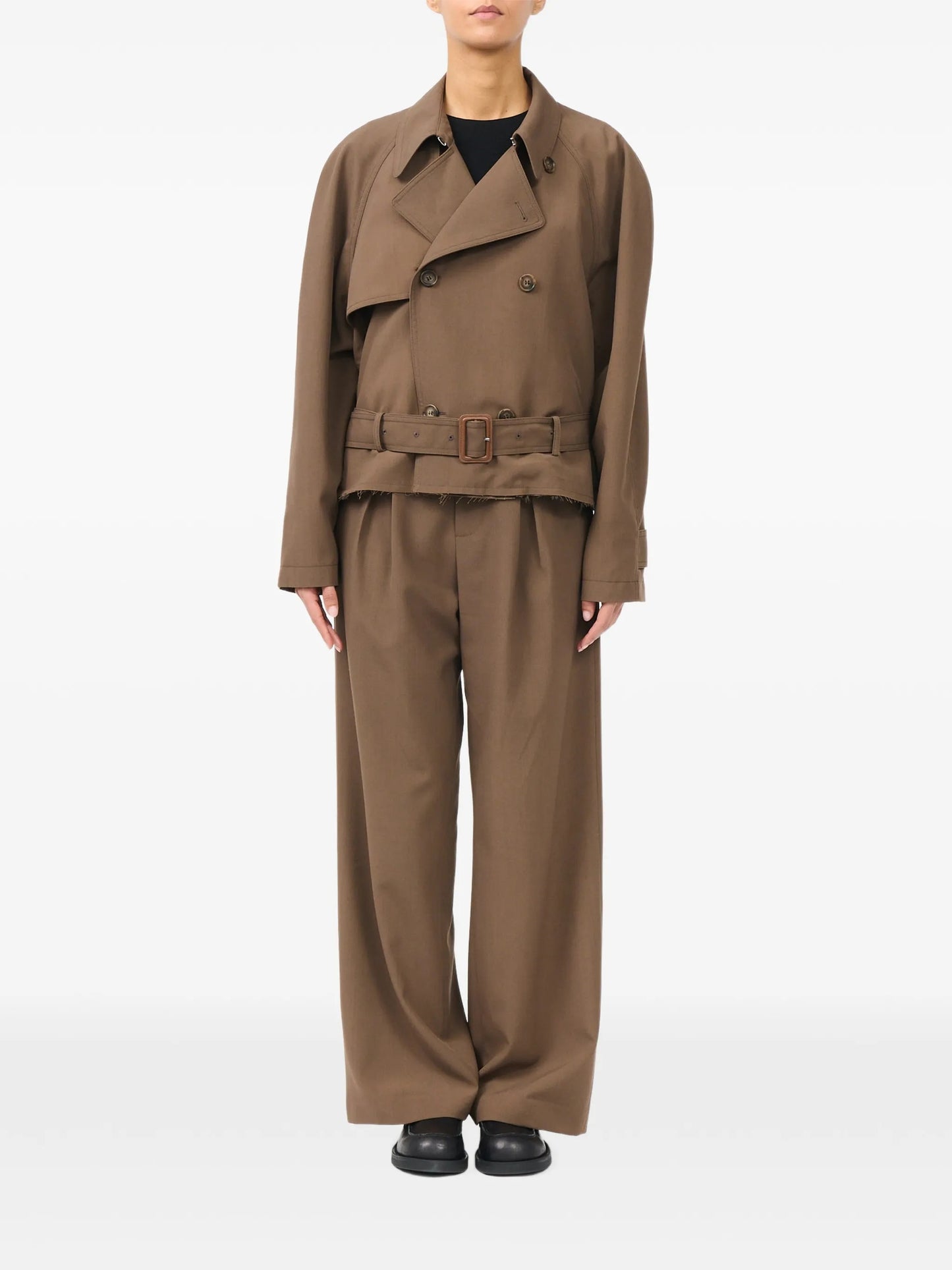 Belted Wool Blend Jacket