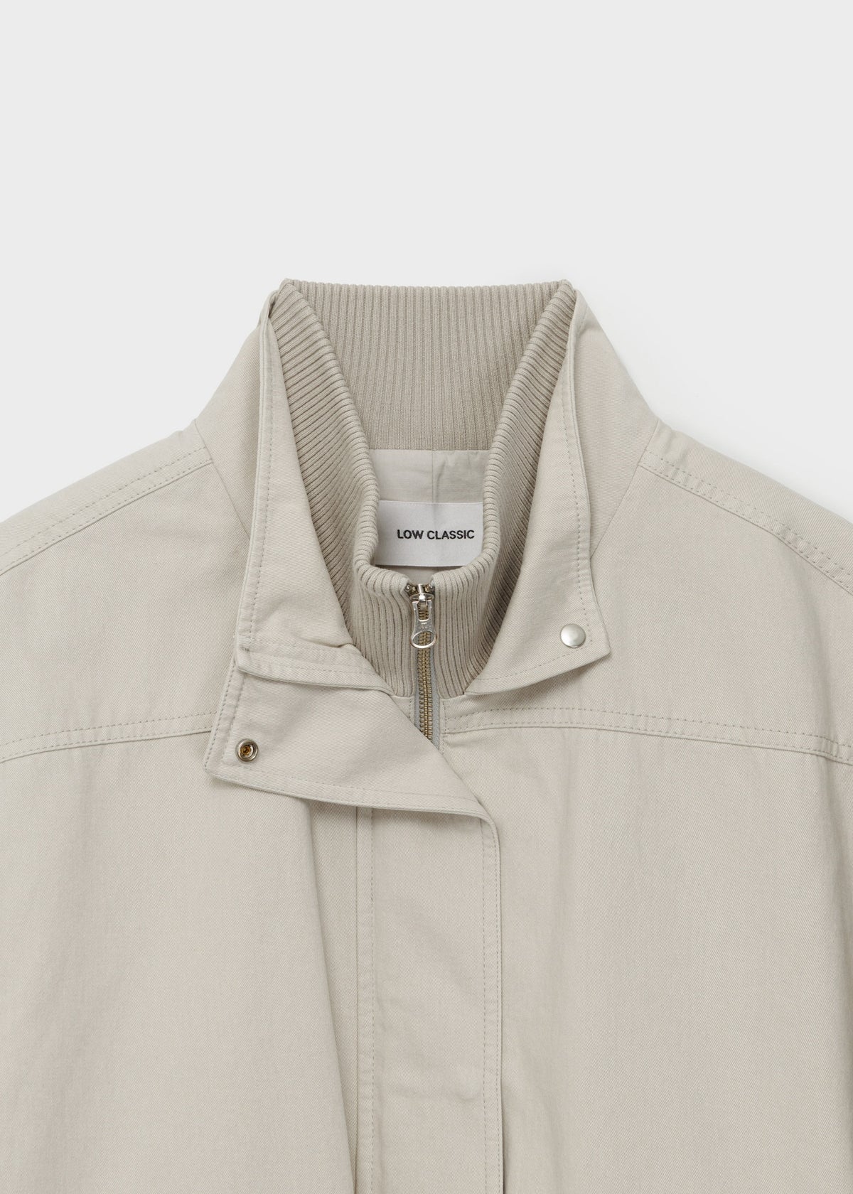 Washed Cotton Rib-Collar Jacket