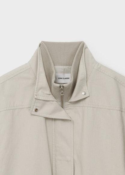 Washed Cotton Rib-Collar Jacket