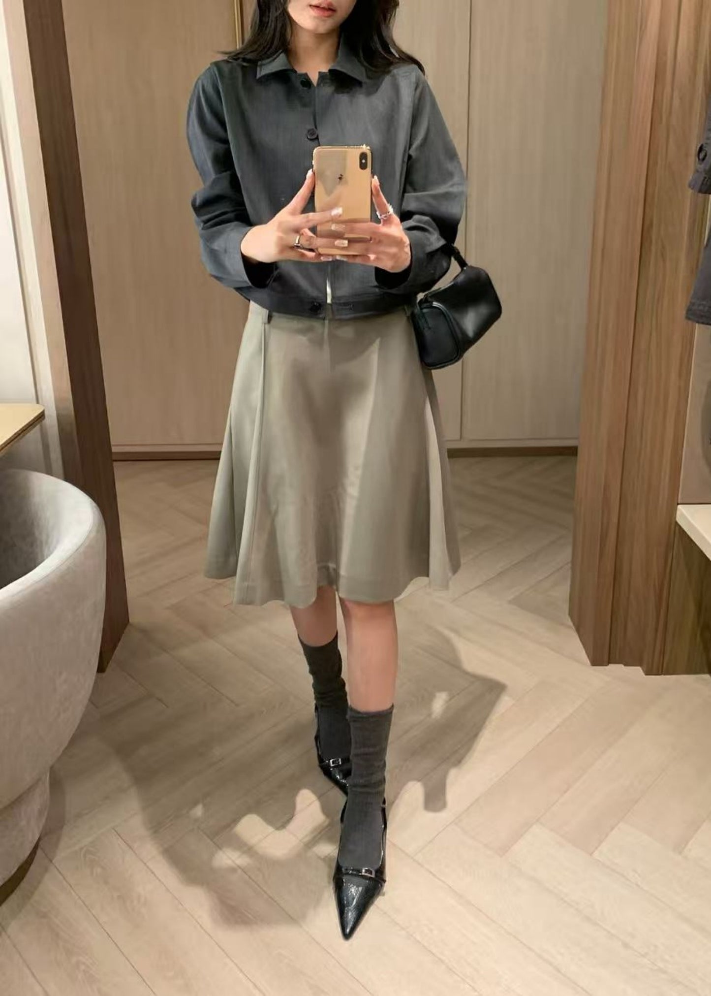 Flared Midi Skirt