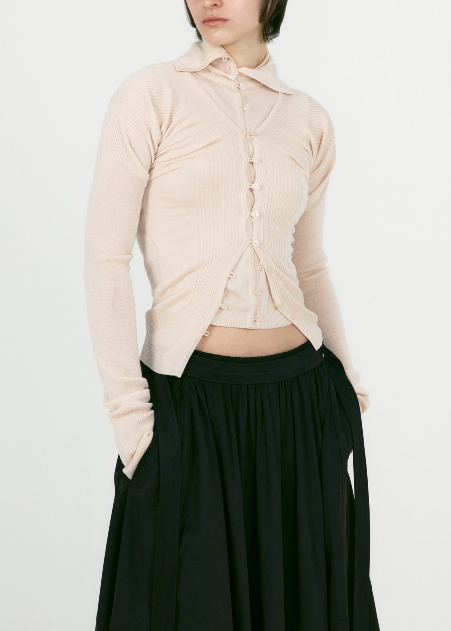 Layered Fitted Knit Cardigan