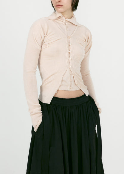 Layered Fitted Knit Cardigan