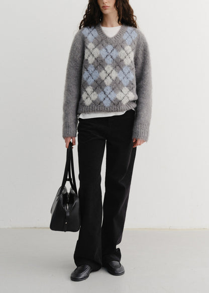 Baby Alpaca Argyle Sweater