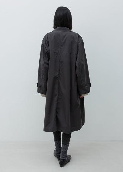 Cotton Draped Trench Coat