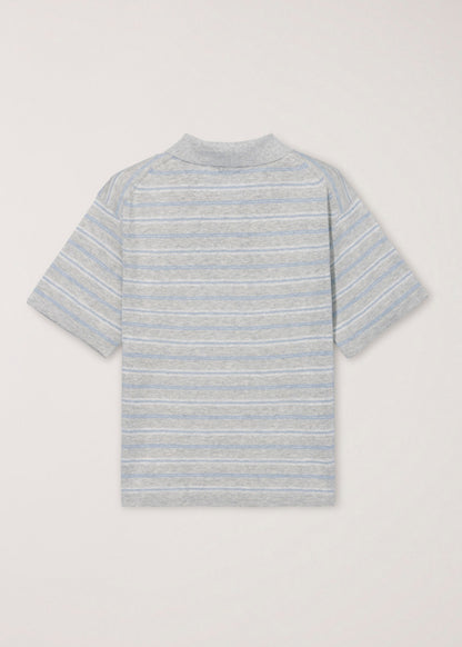 Linen Striped Polo Knit