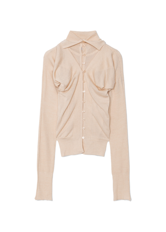 Layered Fitted Knit Cardigan
