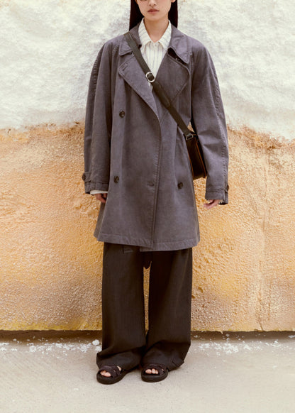 Pigment Washed Half Trench Coat