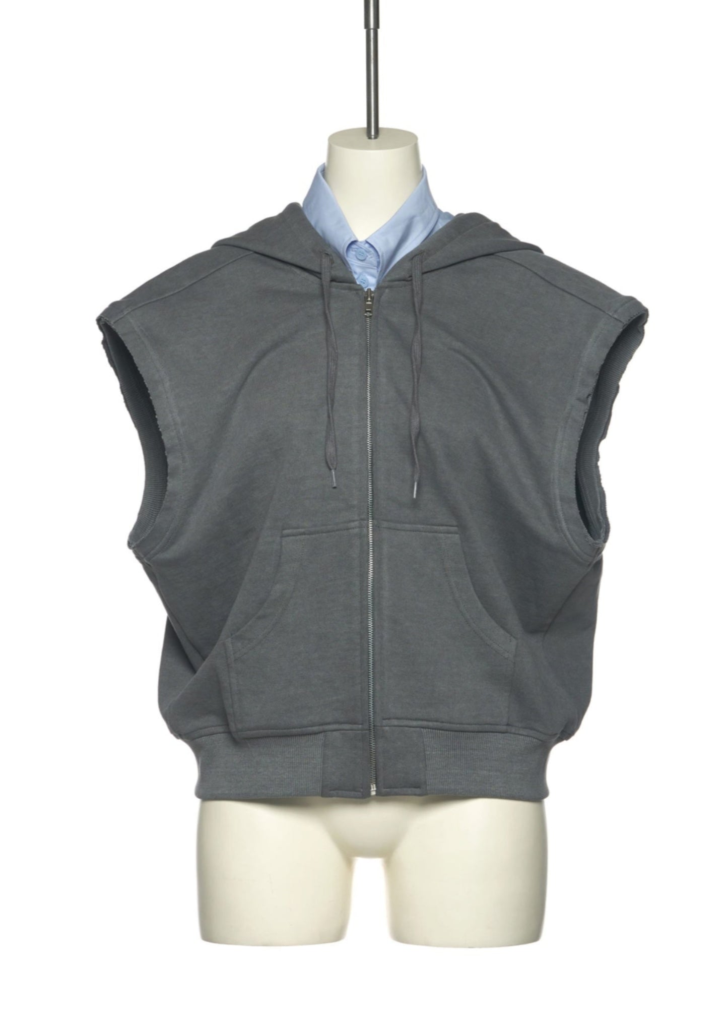 Shirt Layered Hoodie Sleevless Jumper