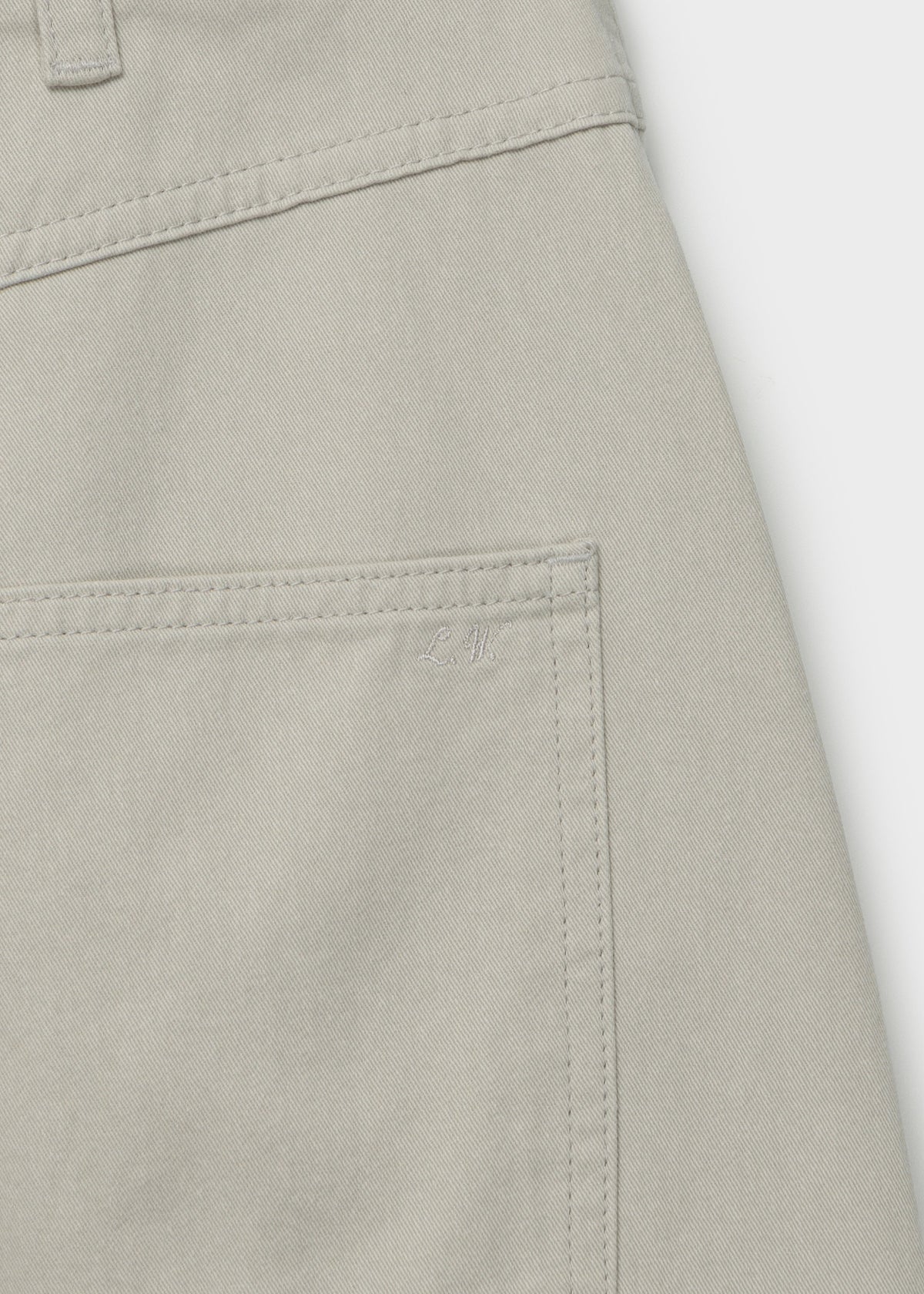 Wide-fit Curved Cotton Pants