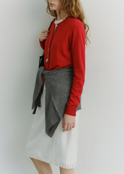 Crewneck Knit Cardigan