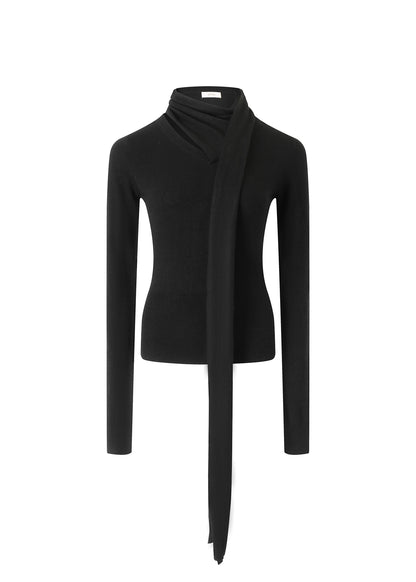 Scarf Fitted Sweater