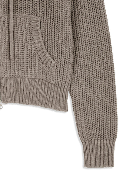 Appliqué Knit Zipup Jacket