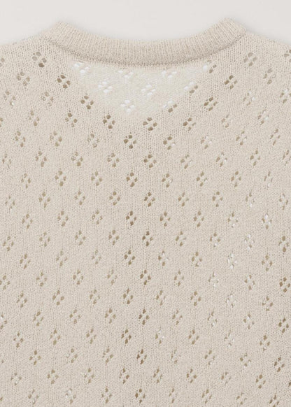 Crochet Crewneck Cardigan