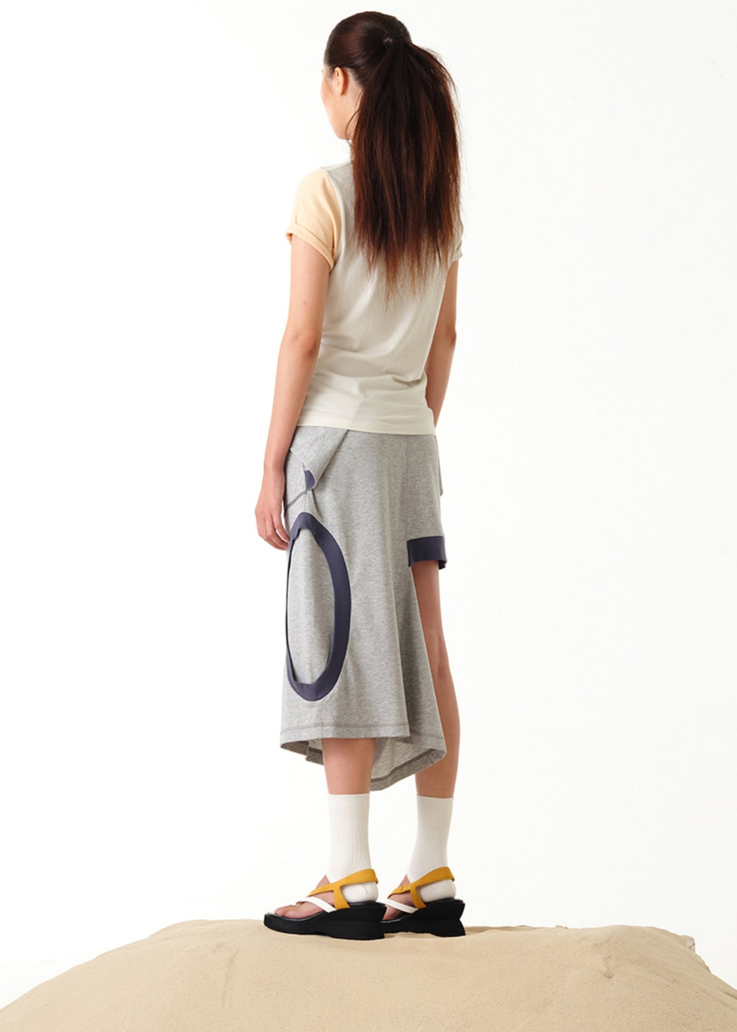 Color Block Panel Cutout Skirt